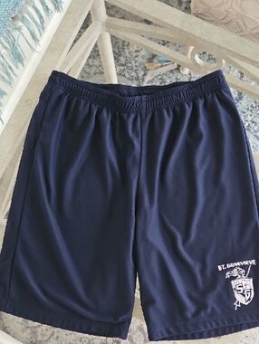 Men's Navy Elastic-Waist Swim Trunks